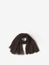 Tom Ford Logo Embroidered Fringed Edge Scarf In Fringed Edges