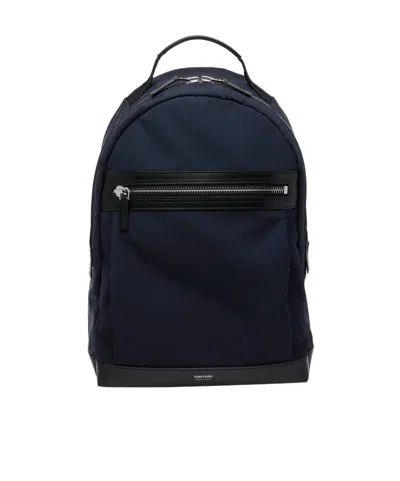Tom Ford Logo Zipper Backpack In Black