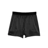 Tom Ford Black Shorts With Elastic Waist With Logo Lettering In Silk Stretch Woman In Black
