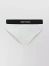 Tom Ford Signature Boy Short White Brief With Logo Waistband In Stretch-jersey Woman