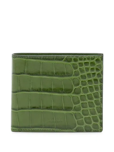 Tom Ford Logo-embossed Wallet In Green
