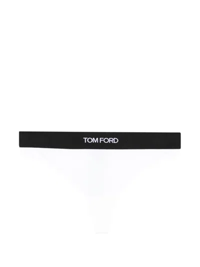Tom Ford Logo-embroidered Band Headband In White