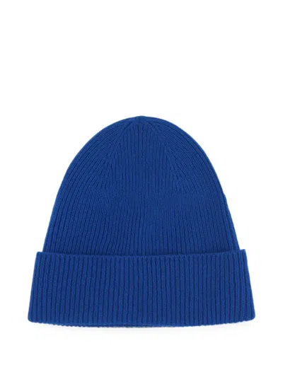 Tom Ford Logo-patch Beanie Hat In Blue