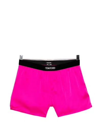 Tom Ford Logo-patch Boxer Shorts In Pink