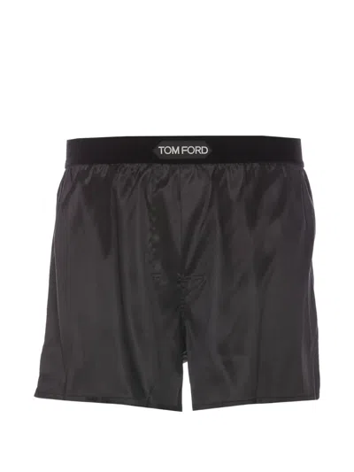 Tom Ford Logo-patch Shorts In Black