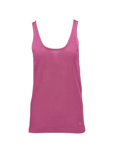 Tom Ford Logo-plaque Tank Top In Pink