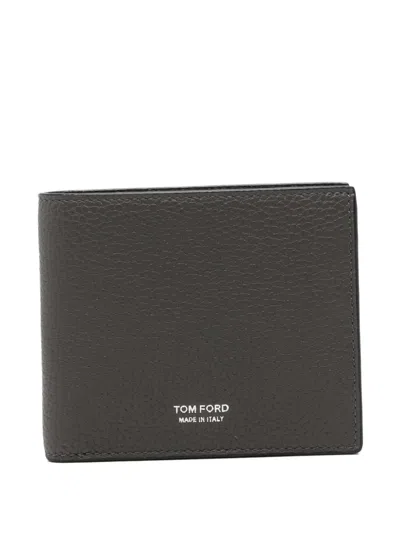 Tom Ford Logo-print Grained Leather Wallet In Pattern
