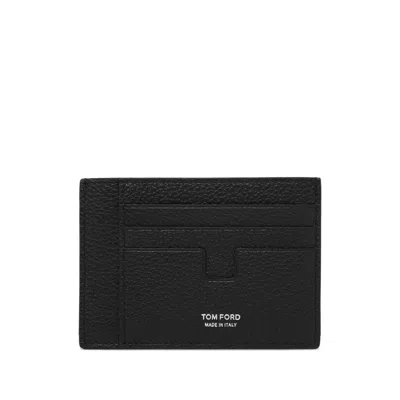 Tom Ford Logo-print Leather Cardholder In Black