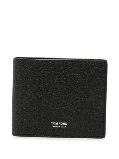 Tom Ford Logo-print Leather Wallet In Black
