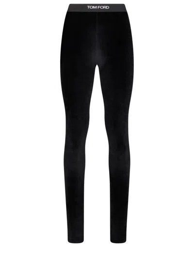 Tom Ford Logo-print Leggings In Black