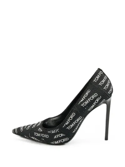 Pre-owned Tom Ford Logo-print Pointed-toe Pumps In Black