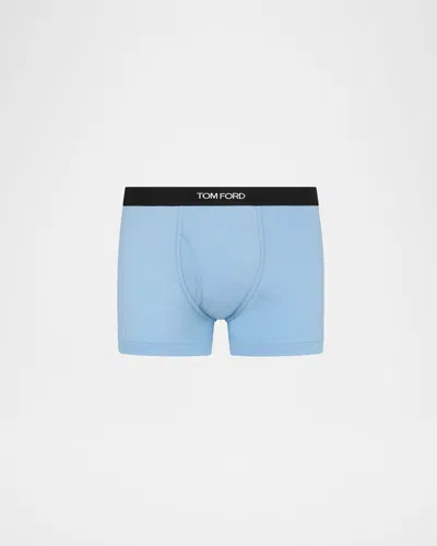 Tom Ford Logo-trim Boxer Briefs In Blue