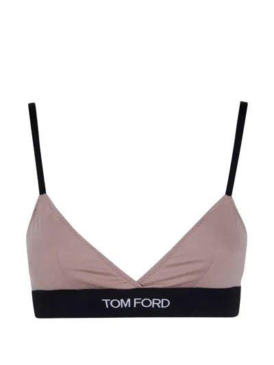 Tom Ford Logo-underband Triangle Bra In Purple