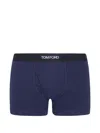 Tom Ford Logo-waistband Boxer Briefs In Blue