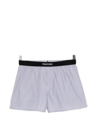 Tom Ford Logo-waistband Boxer Shorts In Blue