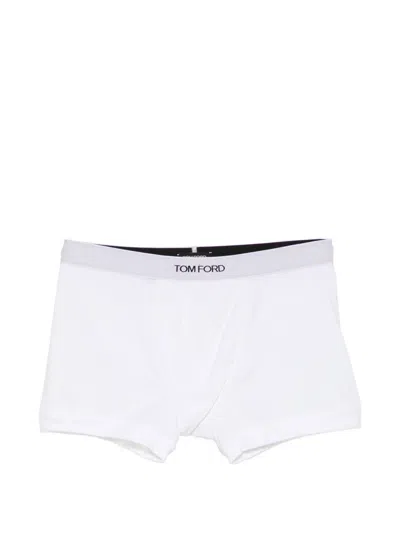 Tom Ford Logo-waistband Boxers In White