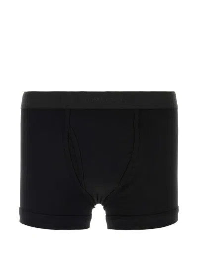 Tom Ford Stretch Cotton Boxer Shorts In Blue