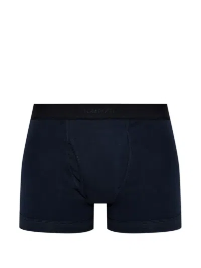 Tom Ford Logo-waistband Boxers In Blue