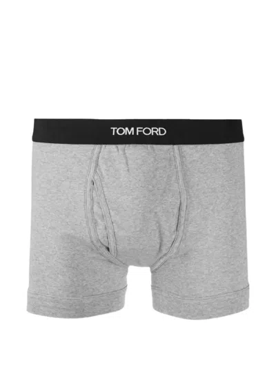 Tom Ford Logo-waistband Boxers In Gray