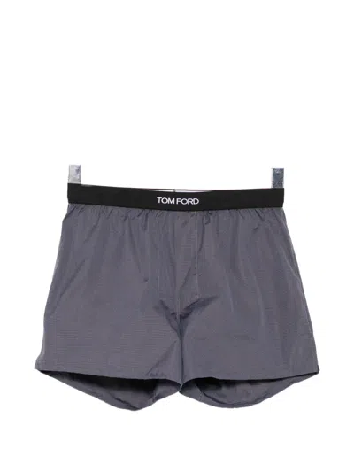 Tom Ford Logo-waistband Boxers In Gray