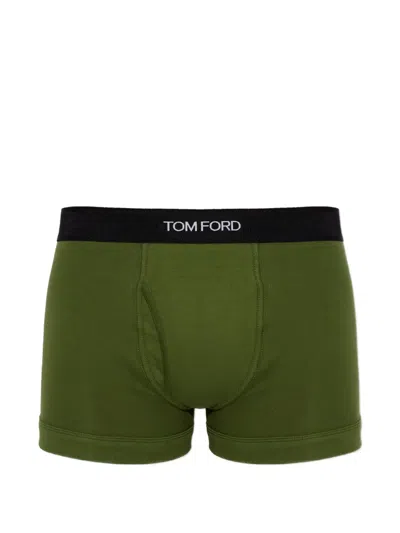Tom Ford Logo-waistband Boxers In Green