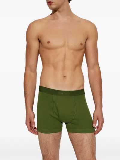 Tom Ford Logo-waistband Boxers In Green