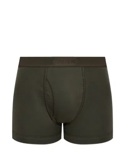 Tom Ford Logo-waistband Boxers In Green