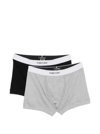 Tom Ford Set Da 2 Boxer In Cotone Con Elastico Logato In Multi