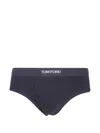 Tom Ford Logo-waistband Briefs In Black