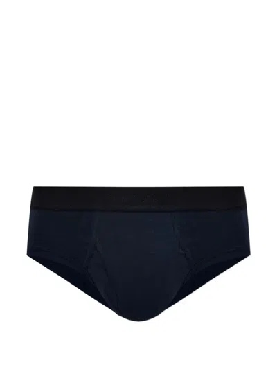 Tom Ford Logo-waistband Briefs In Blue