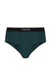 Tom Ford Logo-waistband Briefs In Green