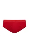 Tom Ford Logo-waistband Briefs In Red