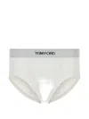 Tom Ford Logo-waistband Briefs In White