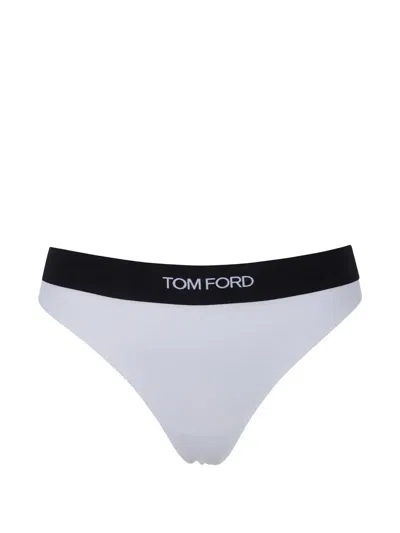 Tom Ford Logo-waistband Thong In White