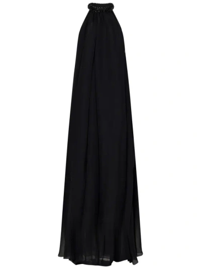 Tom Ford Embellished Silk-chiffon Halterneck Gown In Black