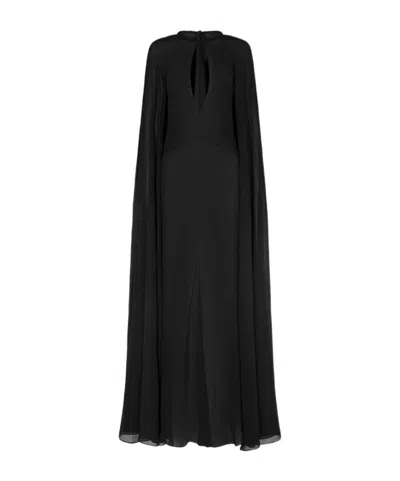Tom Ford Long Cape Sleeve Dress In Black