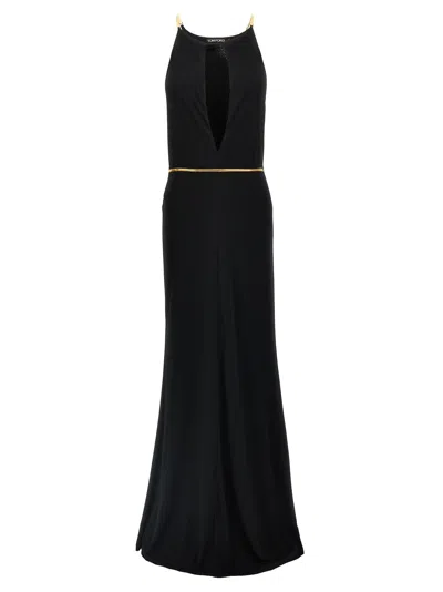 Tom Ford Long Chain Dress Dresses In Black
