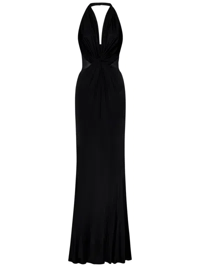 Tom Ford Halterneck Sheer Maxi Dress In Black