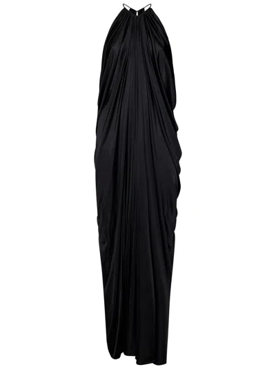 Tom Ford Pleated Maxi Dress In Black
