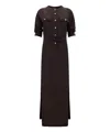 Tom Ford Whitney Chain Stripe Belted Satin Shirtdress In Brown