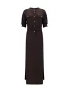 Tom Ford Whitney Chain Stripe Belted Satin Shirtdress In Dark Brown