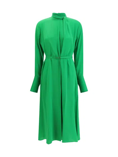 Tom Ford Silk Dress With Belt In Green