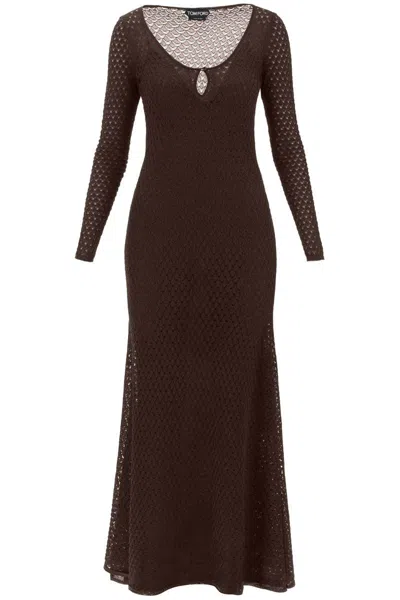 Tom Ford Metallic Open-knit Maxi Dress In Multicolor