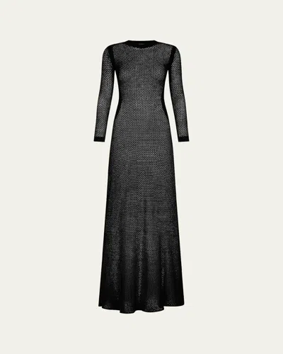 Tom Ford Long Open Weave Knit Dress In Black