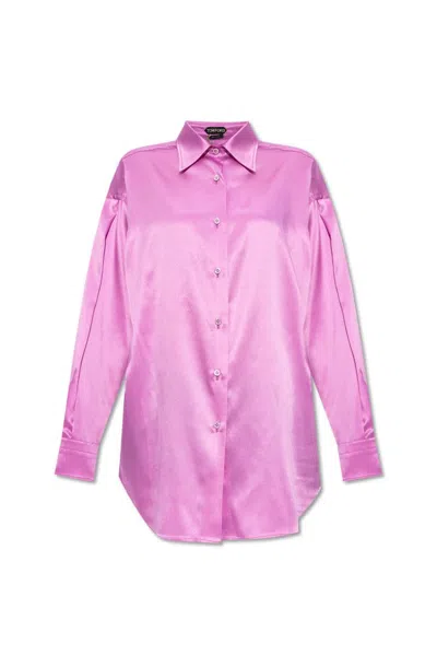Tom Ford Womens Silk Shirt In Lilac In Pink