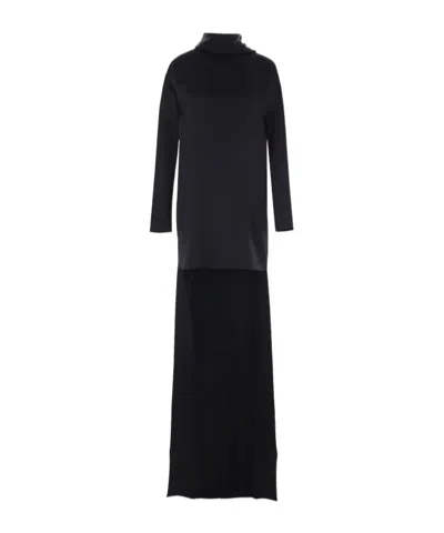 Tom Ford Long Sleeve Asymmetric Mini Dress In Black
