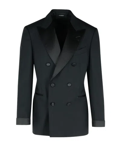 Tom Ford Long Sleeve Blazer In Black