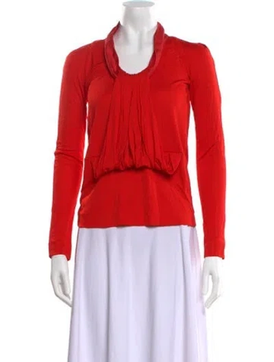 Pre-owned Tom Ford Long Sleeve Blouse In Red