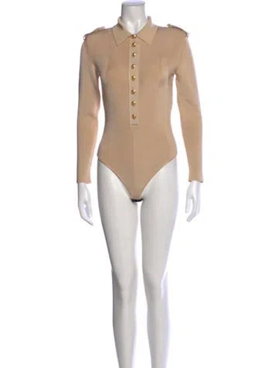 Pre-owned Tom Ford Long Sleeve Bodysuit W/ Tags In Neutrals