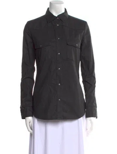 Pre-owned Tom Ford Long Sleeve Button-up Top In Black